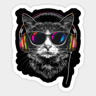 Cat DJ Craft Sticker